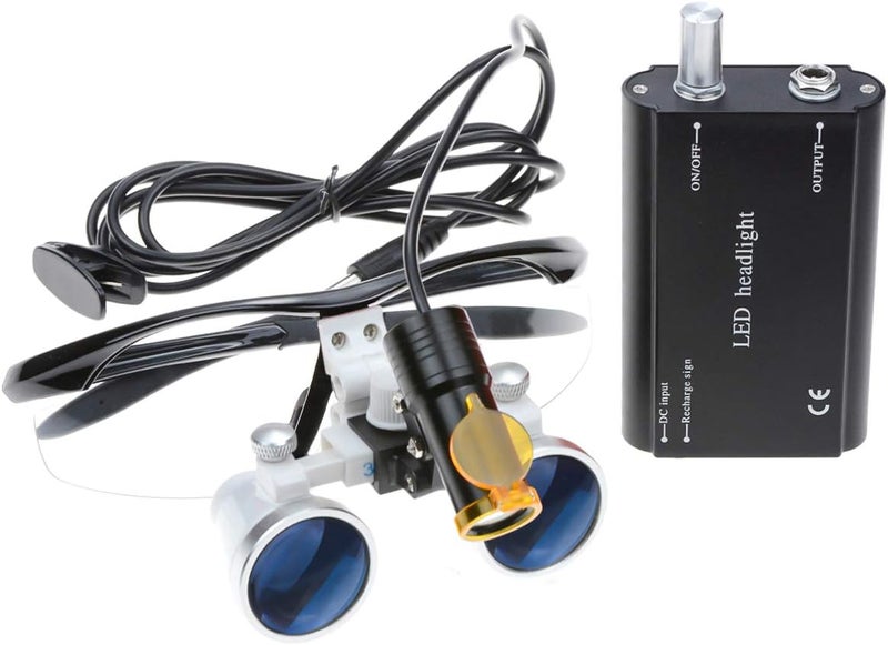 TEPTOARCH Binocular Loupes3.5X 420mm Working Distance Optical Glass +5W Head Light Lamp Headlight with Filter +Aluminum Box - Image 3